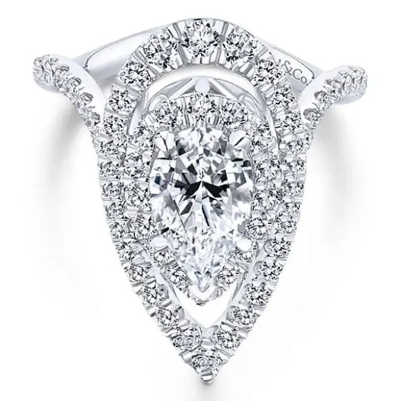 New Women’s Luxury 925 Silver Water Drop Diamond Ring - Picture 4 of 6